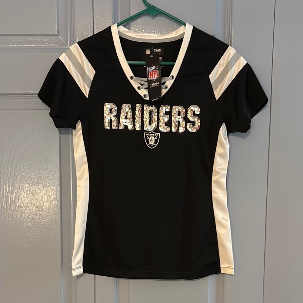 NFL Raiders Women's Black and White Jersey